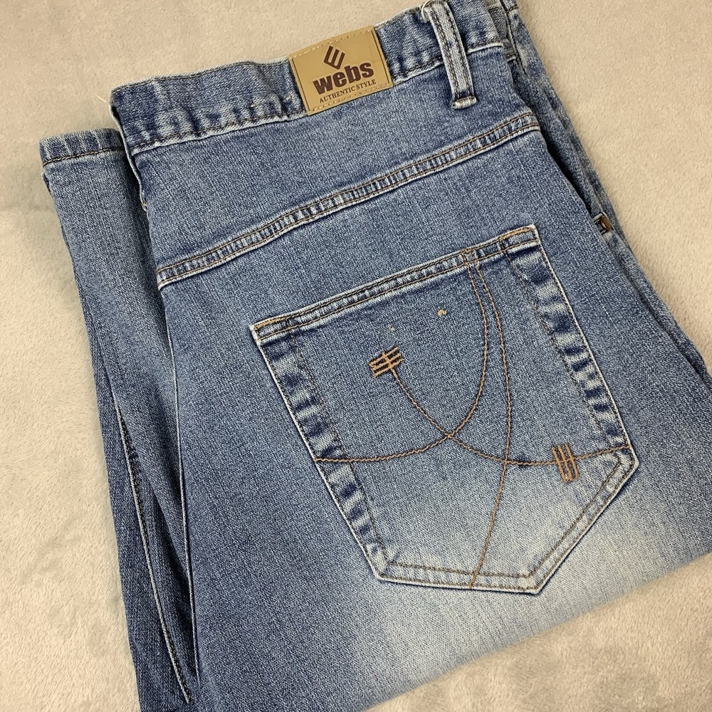 Webs Blue Baggy Shorts Mens 36 Blue Denim Jorts Baggy Y2K Skater Retro Vintage